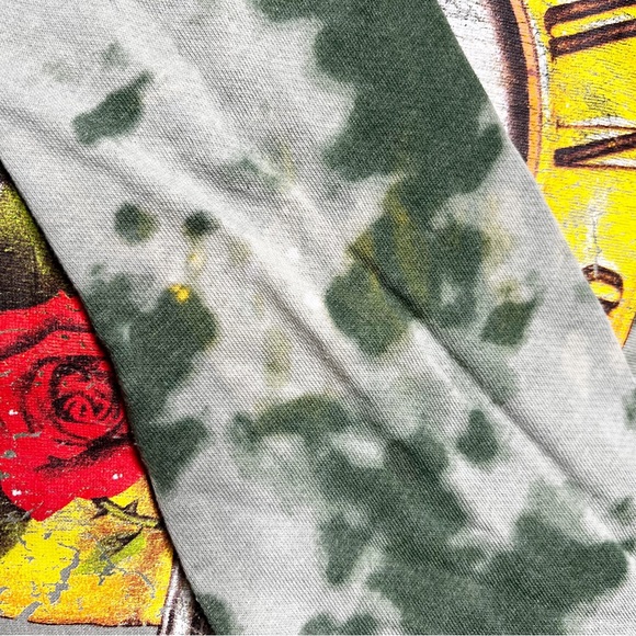 Guns N Roses Tie Dye Crewneck Pullover Sweatshirt in Green Women’s Sz Small - Picture 7 of 7